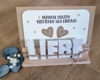 LIEBE-Aufsteller mit Gl&uuml;ckwunschkarte 13,-